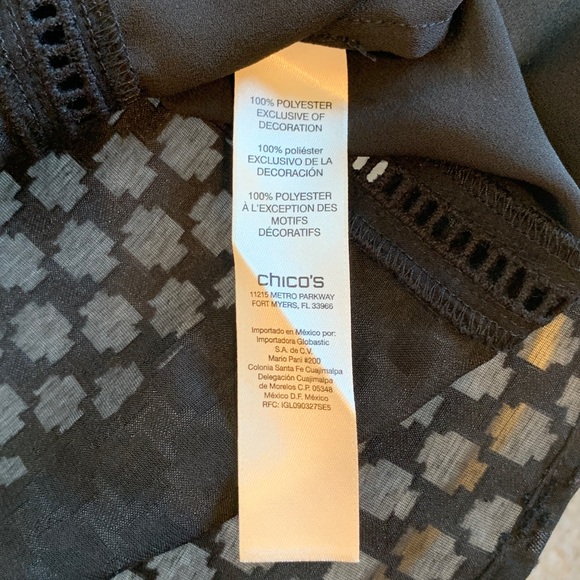 Chico’s Sheer Black Top Chico’s Elegant Top - Picture 10 of 16